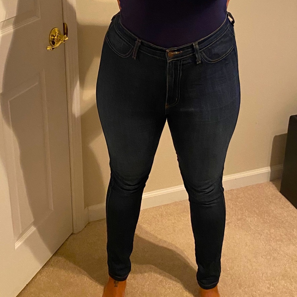 Classic High Waist Skinny Jeans - Dark